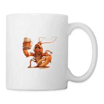 Hummer Krebs Bier Lustig - Tasse - Weiß - Rechts