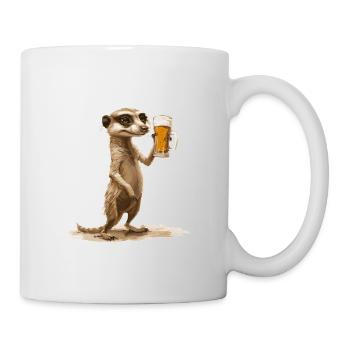 Bière de suricate drôle - Mug blanc - blanc - Droite