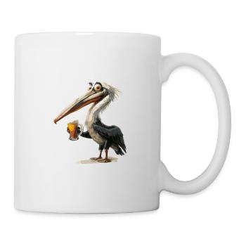 Pelikan Vogel Bier Lustig - Tasse - Weiß - Rechts