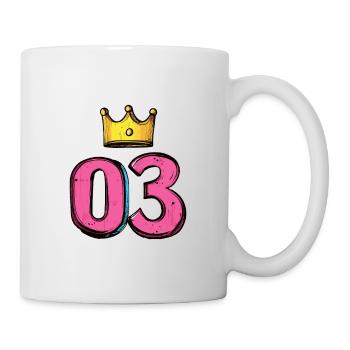 Couronne à 3 chiffres - Mug blanc - blanc - Droite