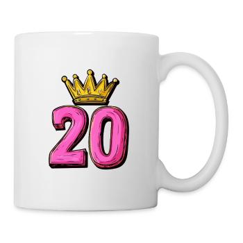 20 Zahl Krone - Tasse - Weiß - Rechts