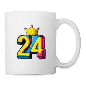 24 Zahl Krone - Tasse - Weiß - Rechts