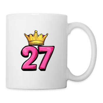 27 Zahl Krone - Tasse - Weiß - Rechts