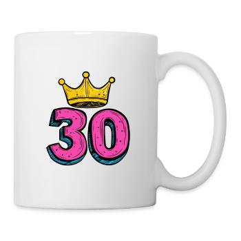 30 Zahl Krone - Tasse - Weiß - Rechts