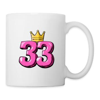 33 Zahl Krone - Tasse - Weiß - Rechts