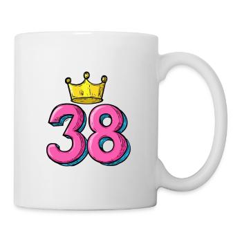 38 Nombre Couronne - Mug blanc - blanc - Droite