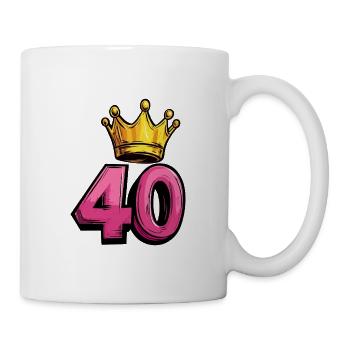 40 Zahl Krone - Tasse - Weiß - Rechts