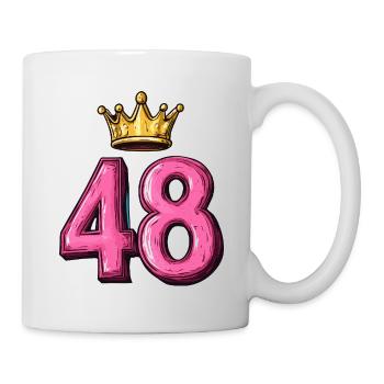 48 Zahl Krone - Tasse - Weiß - Rechts