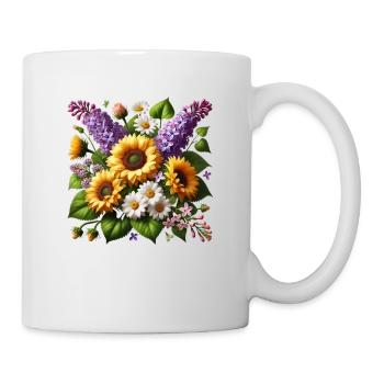 Sunflower lilac daisies flower floral - Mug - white - Right