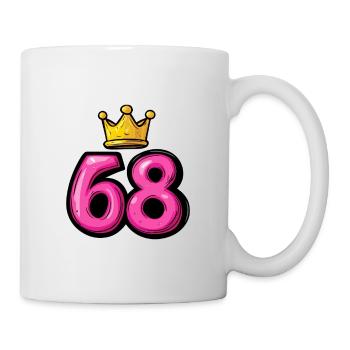 68 Zahl Krone - Tasse - Weiß - Rechts