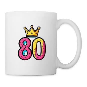 80 Zahl Krone - Tasse - Weiß - Rechts