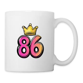 86 Nombre Couronne - Mug blanc - blanc - Droite