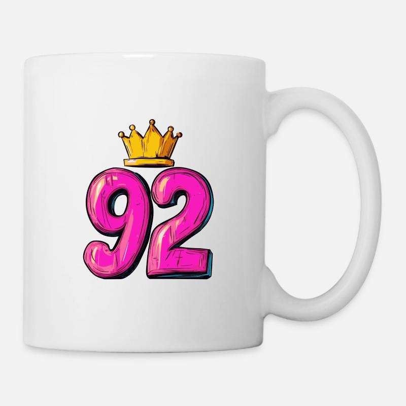 92 Zahl Krone - Tasse - Weiß
