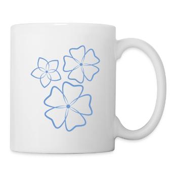 Hübsche blaue Blumen - Tasse - Weiß - Rechts