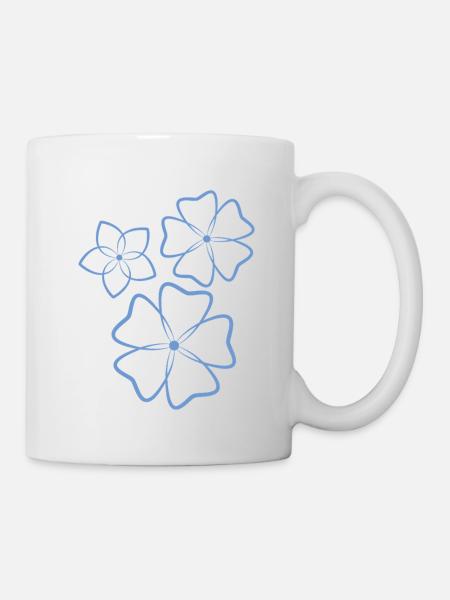Pretty Blue Flowers - Mug - white