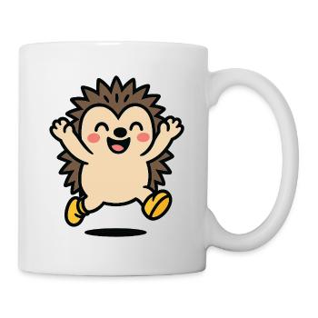 Fröhlicher Igel im Spiel - Tasse - Weiß - Rechts