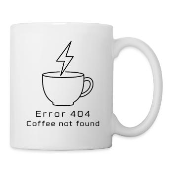 Erreur 404 : Café non trouvé - Mug blanc - blanc - Droite