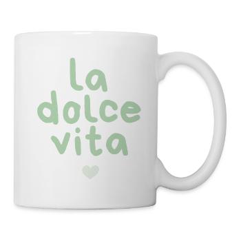 La Dolce Vita Mint Schrift - Tasse - Weiß - Rechts