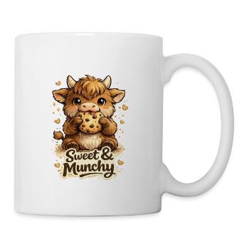 Süßer Plüsch-Ox mit Keks - Tasse - Weiß - Rechts