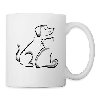 dog and cat - Mug - white - Right