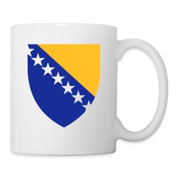 Bosnien und Herzegowina Wappen Flagge - Tasse - Weiß - Rechts