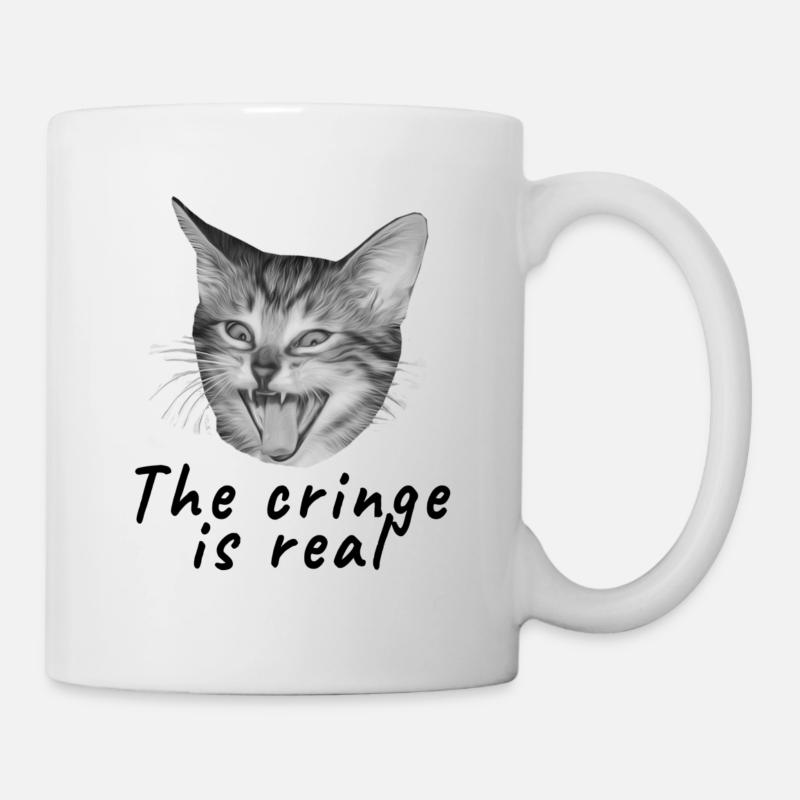 The cringe is real cat - Mug - white