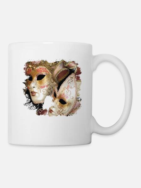 Les masques de carnaval de Venise, beaux et mystérieux - Mug blanc - blanc