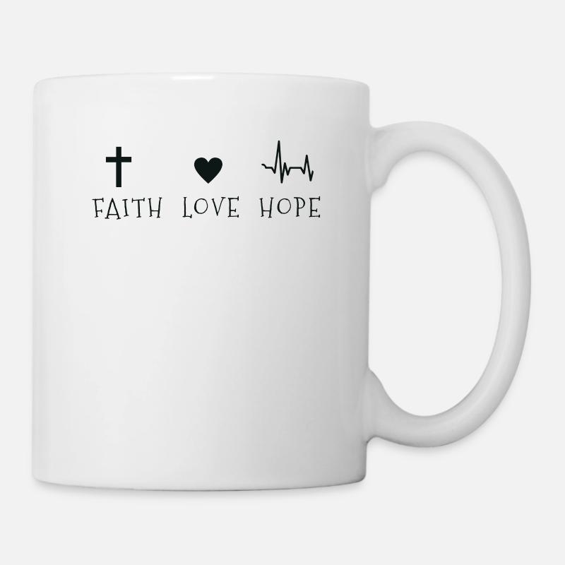 Christlich - Glaube - Liebe - Hoffnung - Tasse - Weiß