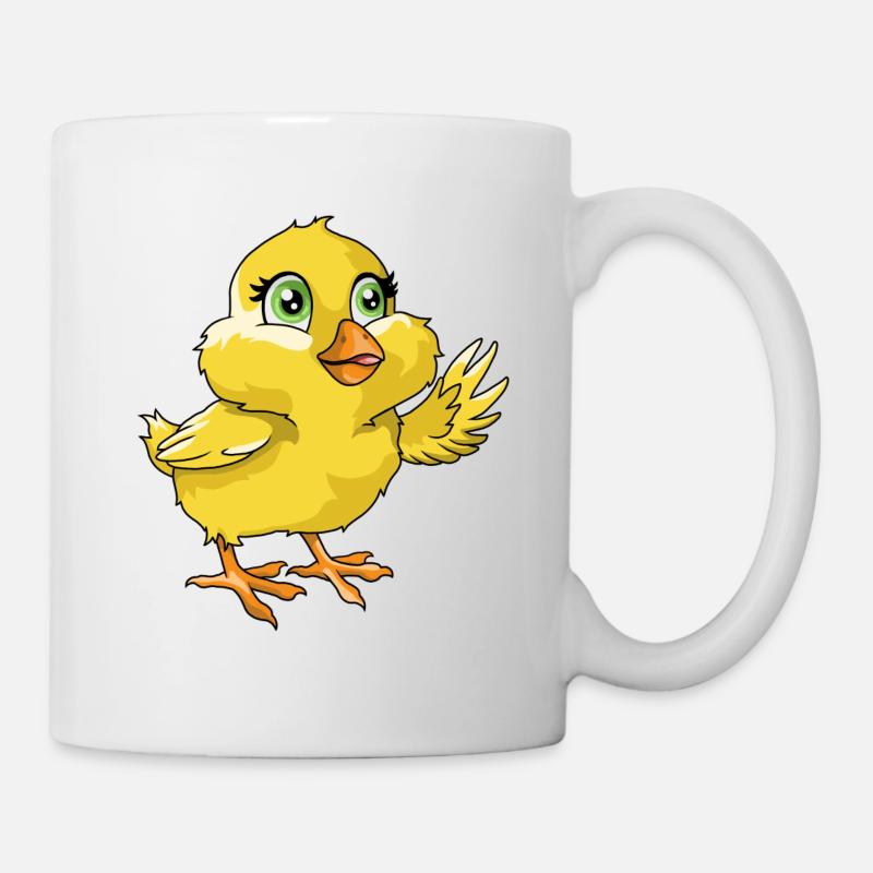 Flauschiges Küken Chick Illustration Cartoon comic - Tasse - Weiß