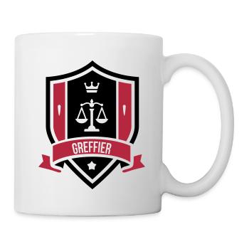 Greffier / Greffière / Loi / Tribunal / Justice - Mug blanc - blanc - Droite