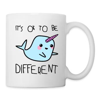 Baleine licorne suess cadeau BE DIFFERENT - Mug blanc - blanc - Droite