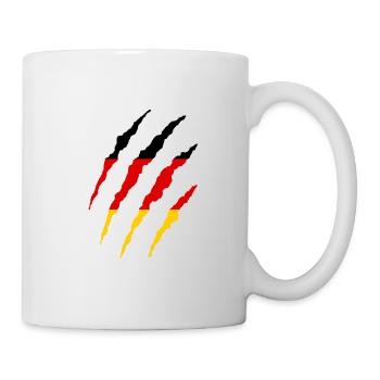 Deutsche Flagge Deutschland Shirt - Tasse - Weiß - Rechts