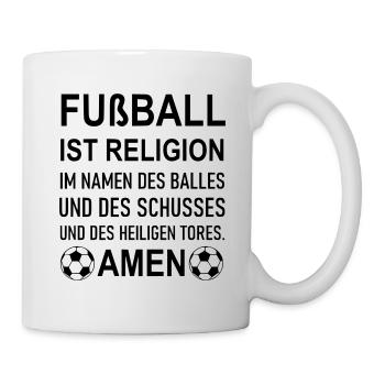 Fussball ist Religion - Tasse - Weiß - Rechts