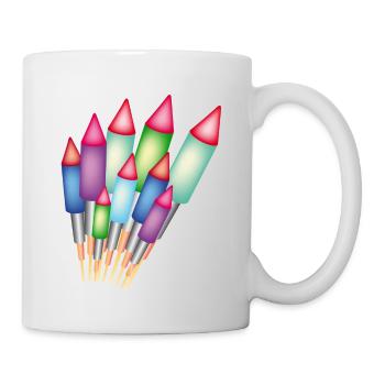Feuerwerk / Raketen - Tasse - Weiß - Rechts