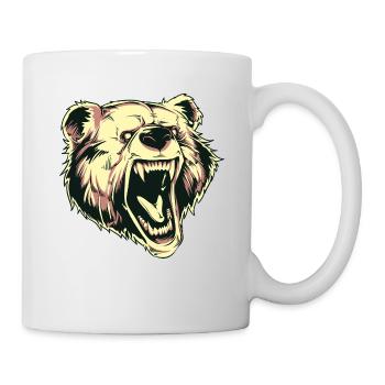 Bären T Shirt Design Wütender Bär - Tasse - Weiß - Rechts