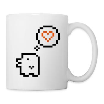 Retro 8 bit pixel love - Mug - white - Right
