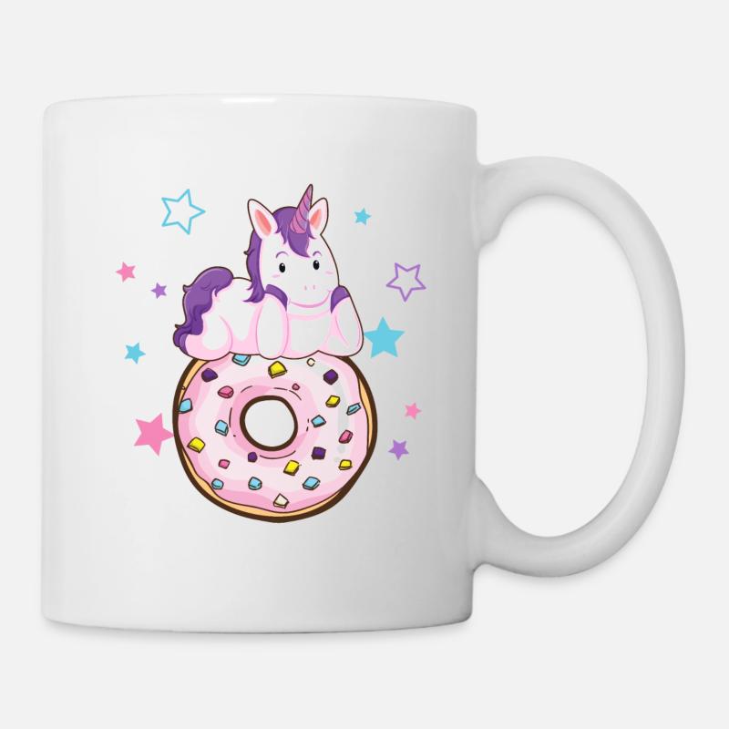 Licorne avec donut - Mug blanc - blanc