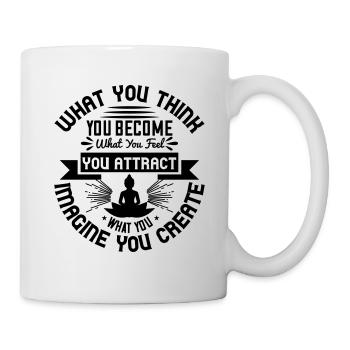 What you think you become, Buddha, yoga, lifestyle - Mug - white - Right