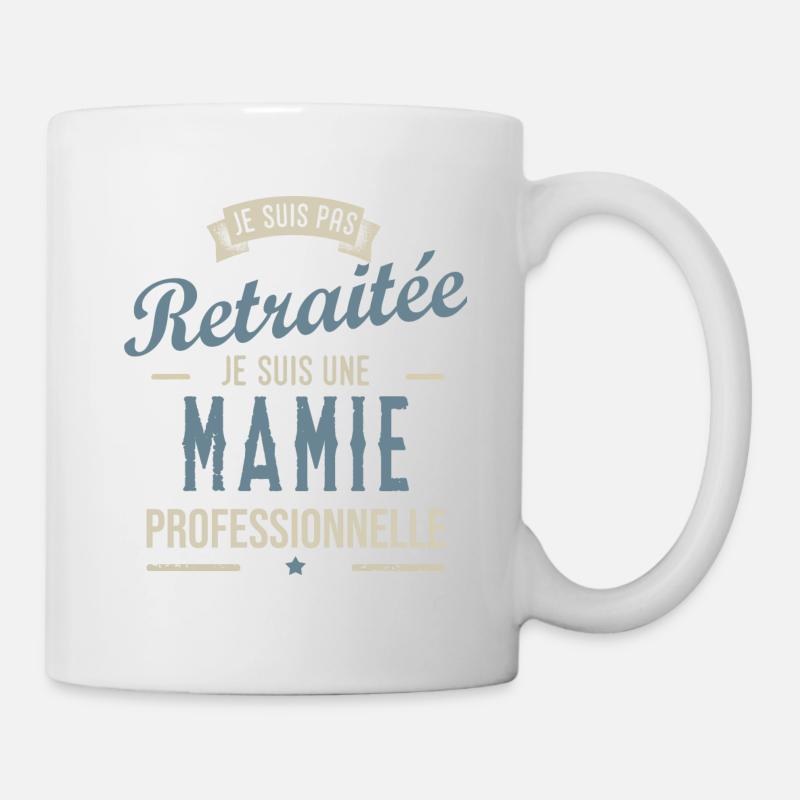 PAS RETRAITEE MAMIE PROFESSIONELLE cadeau noel - Mug blanc - blanc