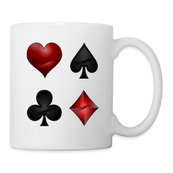 Hearts Cross Diamonds Spades Poker Design Player Gift - Mug - white - Right