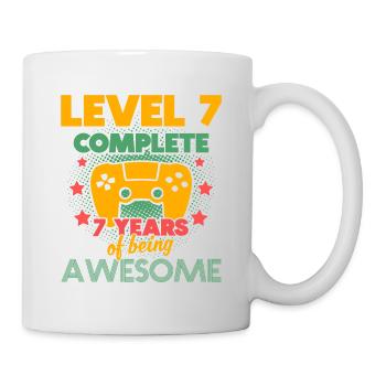 Level 7 Complete 7. Geburtstag 7 Jahre Gaming - Tasse - Weiß - Rechts