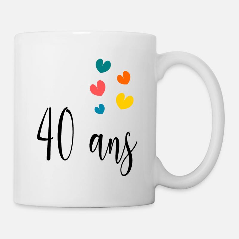 40 ANS. ANNIVERSAIRE. HAPPY BIRTHDAY. JOYEUX ANNIV - Mug blanc - blanc