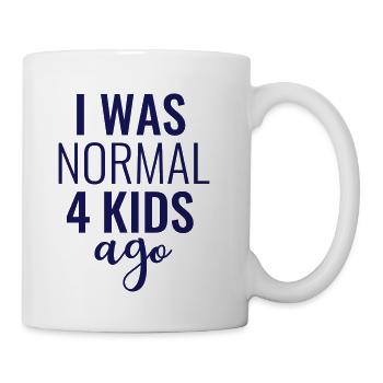 Vierfache Mama Papa 4 Kinder Eltern Töchter Söhne - Tasse - Weiß - Rechts
