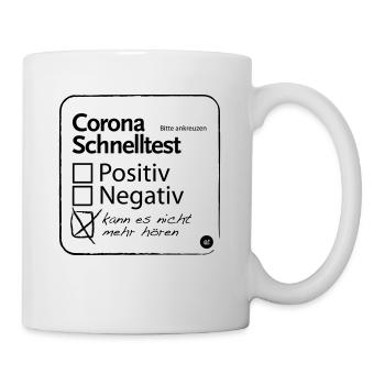 Corona Schnelltest - Tasse - Weiß - Rechts