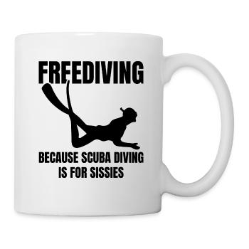 Freitauchen | Apnoetauchen Freediving Geschenkidee - Tasse - Weiß - Rechts