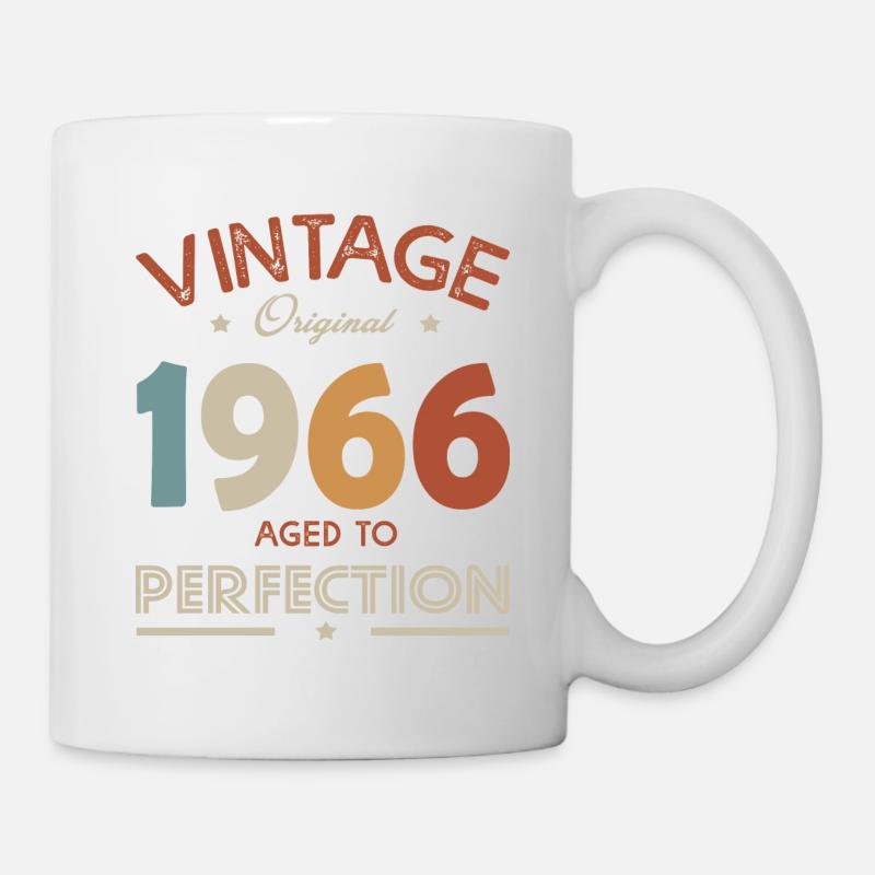 56 ans vintage cadeau humour Né en Née en 1966 - Mug blanc - blanc