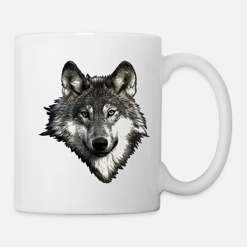Wolfsgesicht - Tasse - Weiß