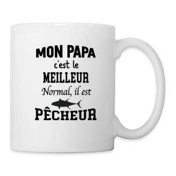 Papa pêcheur le meilleur humour - Mug blanc - blanc - Droite