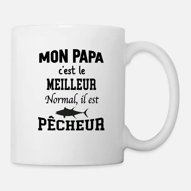 Papa pêcheur le meilleur humour - Mug blanc - blanc
