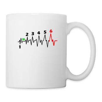 Motorcycle 6 Gears - ECG Adrenaline Heartbeat Biker - Mug - white - Right